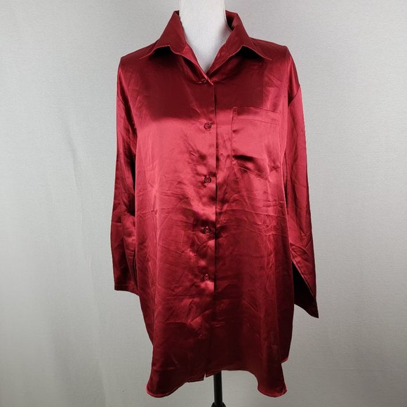 Victoria's Secret Other - Victoria's Secret Pajama Button Up Long Tunic Top